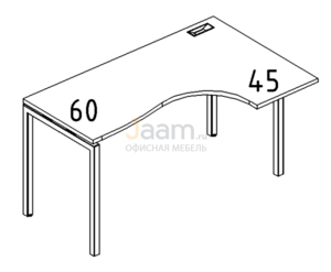 Мебель для персонала Стол эргономичный правый "Классика" на металлокаркасе DUE Б2 036 БП
