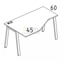 Мебель для персонала Стол эргономичный левый "Техно" на металлокаркасе TRE Б3 053 БП