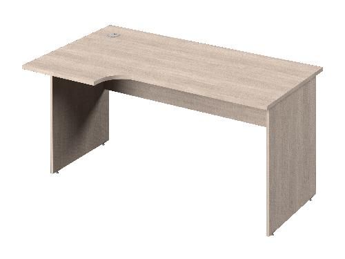 Стол эргономичный с заглушкой кабель-канала (левый) Public comfort С-35л 1500x890x740 (Дуб сантана светлый)