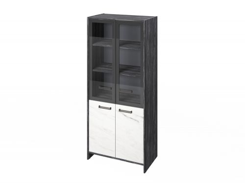 Шкаф для документов Festus FB-671.G 800x460x1861 (Древесина Графит/Мрамор Леванто белый)