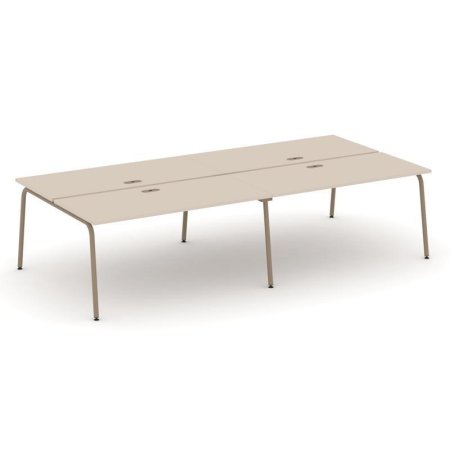 Рабочая станция 4 места ES.D.RS-4.4-LK (3160х1500х750) (Капучино/Металл Латте)
