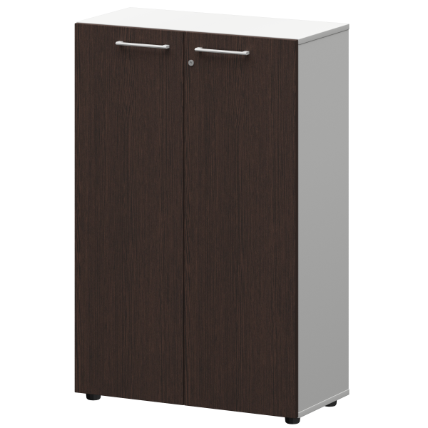 Шкаф средний закрытый Кортез СМШ38F(Б) 792x362x1190 (Дуб венге/Белый)