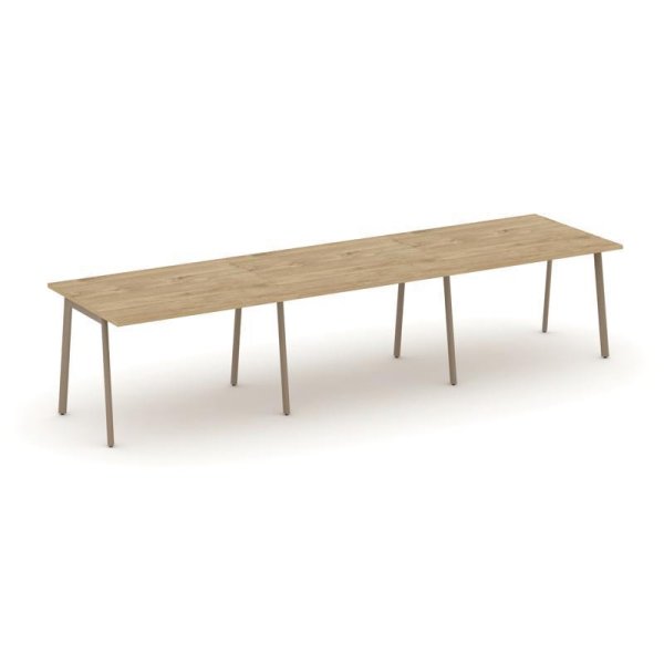 Стол переговорный ES.PRG-3.2-P (3540х980х750) (Тиквуд Светлый/Металл Латте)