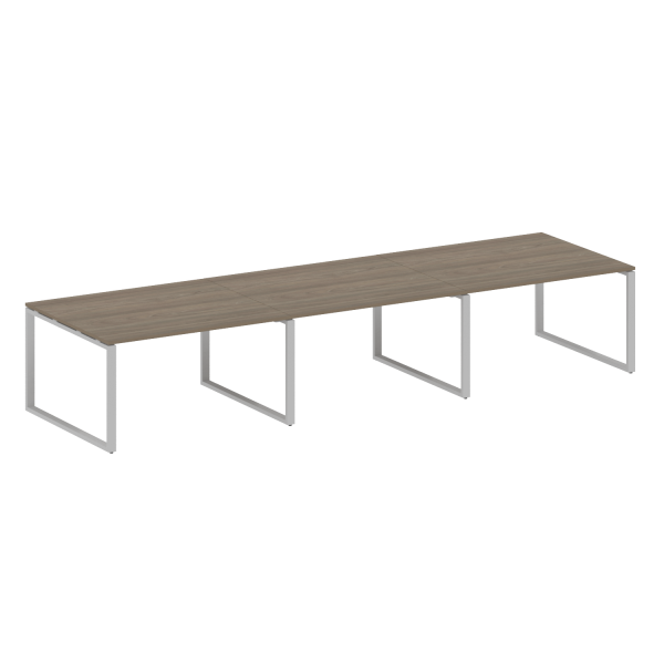Переговорный стол 3 столешницы Metal System Style БО.ПРГ-3.3 4200x1235x750 (Вяз/Серый металл)
