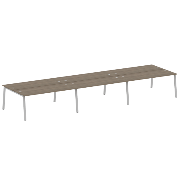 Рабочая станция на 6 рабочих места на А-образном м/к Metal System Style БА.СМ-6.5 5400x1475x750 (Вяз/Серый металл)