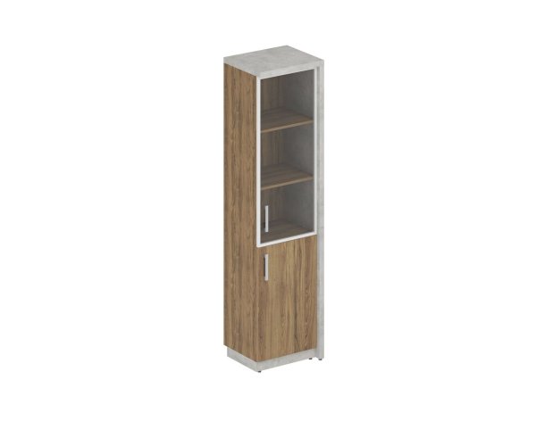 Шкаф (Комплект № 10 Wood&Stone СФ-534502 + СФ-535502 + СФ-535102 537x454x2083 (Дуб Чарльстон/Бетон Чикаго)