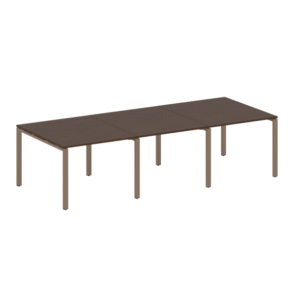 Переговорный стол 3 столешницы Metal System Style БП.ПРГ-3.1 3000x1235x750 (Венге Цаво/Мокко металл)