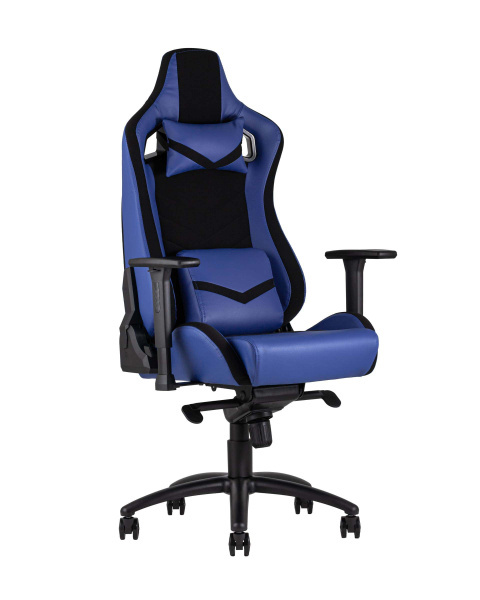 Кресло игровое TopChairs Racer Premium синее (Геймерское кресло Racer Premium синий)