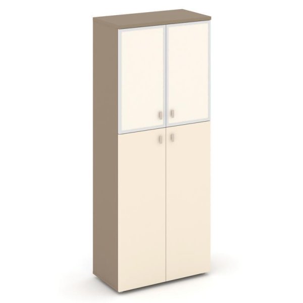 Шкаф высокий широкий ES.ST-1.7R I (800х420х1977) (Латте/Сатин/Лакобель ivory)