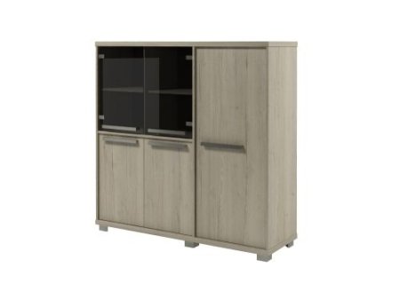 Шкаф трехсекционный с гардеробом, правый Vestar Z-33-02пр 1556x500x1538 (Дуб Галифакс белый/Бетон Чикаго)