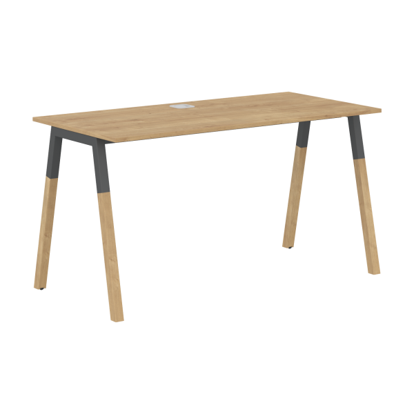 Стол прямой Forta FST 1367 1380x733x670 (Дуб Гамильтон/Черный графит)
