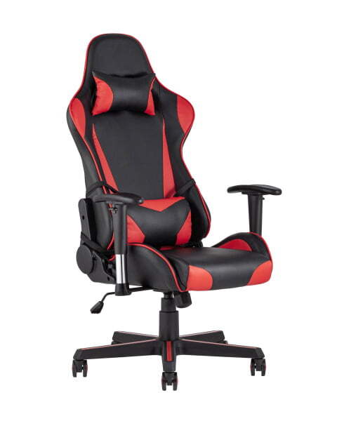 Кресло игровое TopChairs Racer черно-красное (Геймерское кресло Racer черный, красный)