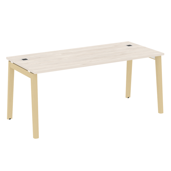 Стол руководителя на деревянных опорах Onix Wood Direct OW.SRR-5.8 1780x800x750 (Денвер Светлый/Дуб Светлый)