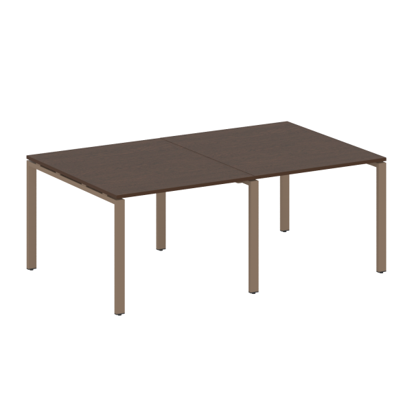 Переговорный стол 2 столешницы Metal System Style БП.ПРГ-2.1 2000x1235x750 (Венге Цаво/Мокко металл)