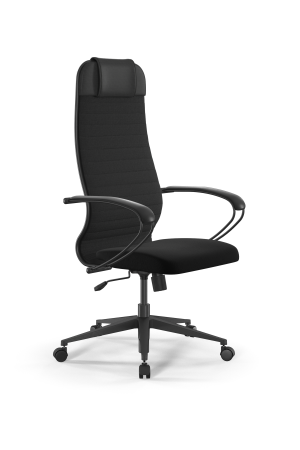 Кресло для руководителя Метта Sit 10 B1-127K - Fabric(19) /Ub02/Wh12/K1bL(M09.B11.G19.W02) (Черный)
