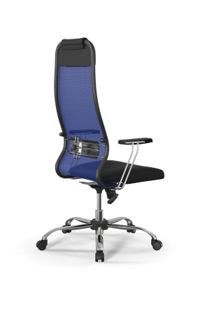 Кресло для руководителя Метта Sit 10 B1-111T - X2+UMF(X1) /Ub00/Wh00/T1bp-c(M09.B21.G20.W01) (Синий | Черный)
