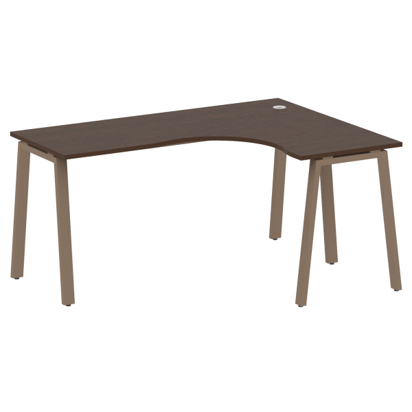 Стол криволинейный правый Metal System Style БА.СА-4 Пр 1600x1200x750 (Венге Цаво/Мокко металл)