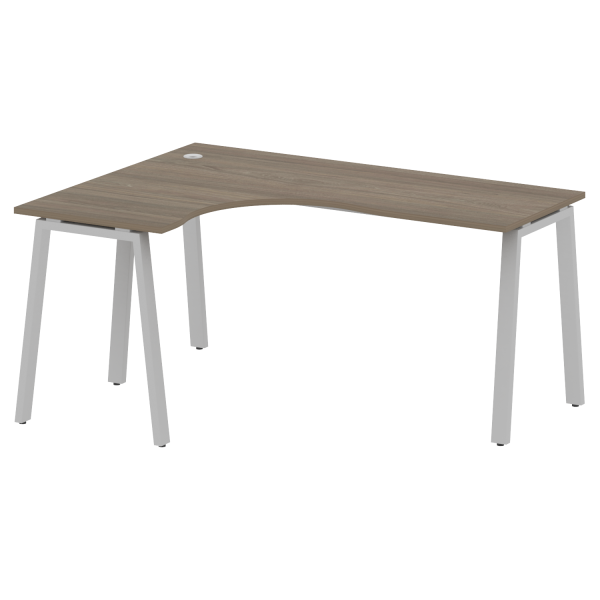 Стол криволинейный левый Metal System Style БА.СА-4 Л 1600x1200x750 (Вяз/Серый металл)