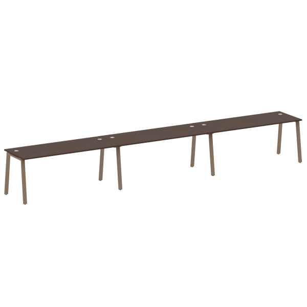 Рабочая станция на 3 рабочих места на А-образном м/к Metal System Style БА.СМ-3.5 5400x720x750 (Венге Цаво/Мокко металл)