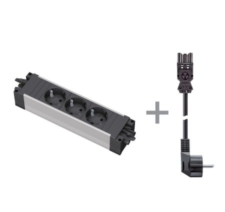 STEP 3x220V + кабель 1,5м (ЧЕРНЫЙ-АЛЮМ)