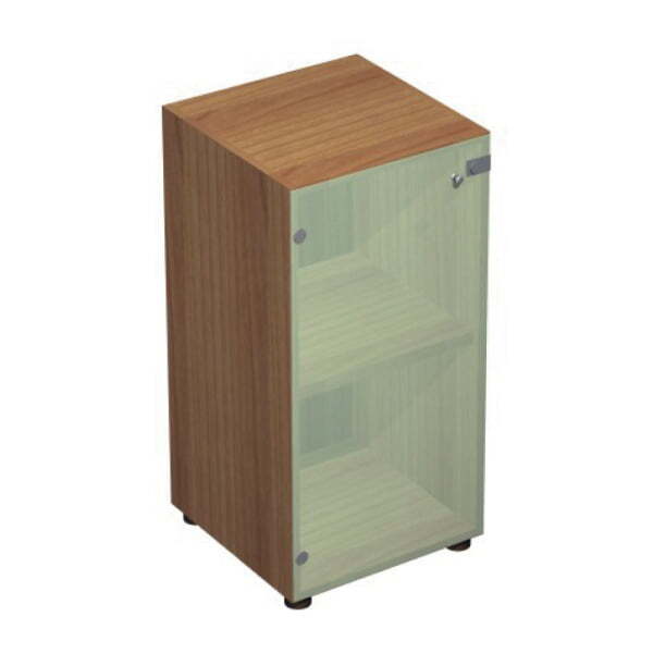 Шкаф низкий узкий со стеклом X7 IDEV43B L/IDEZ43B L 430x450x860 (Орех каналетто)
