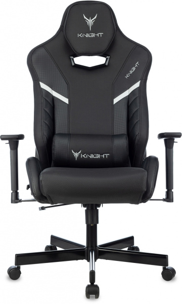 Кресло игровое Knight Thunder 5X черный эко.кожа крестов. металл