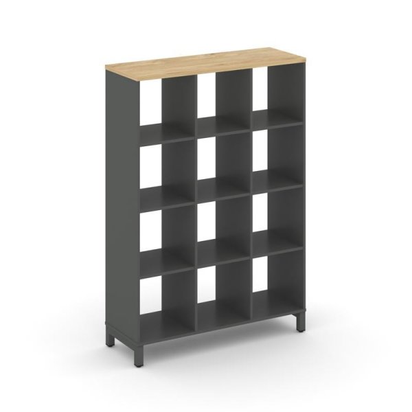 Каркас стеллажа 4 яруса SN.KS-430 (1121х400х1615) (Антрацит/Тиквуд Светлый/Металл Антрацит)