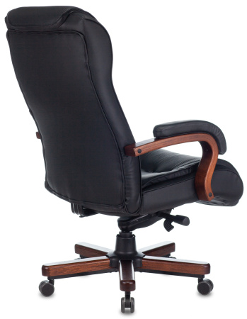 Кресло руководителя T-9926WALNUT черный кожа крестов. металл/дерево (Черный)