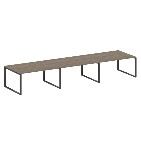 Переговорный стол 3 столешницы Metal System Style БО.ПРГ-3.4 4800x1235x750 (Вяз/Антрацит металл)