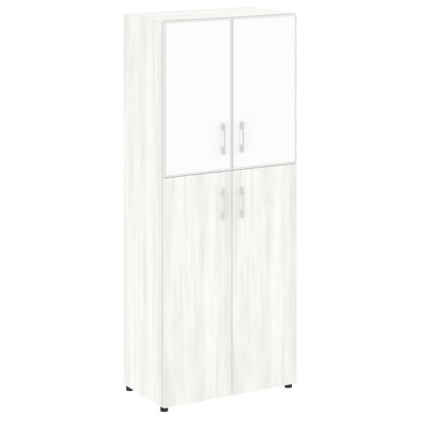 Шкаф для документов со стеклом белым LT.ST-1.7 R White (Снежная Патина)