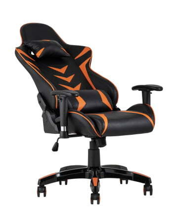Кресло игровое TopChairs Corvette оранжевое (Геймерское кресло Corvette черный, оранжевый)