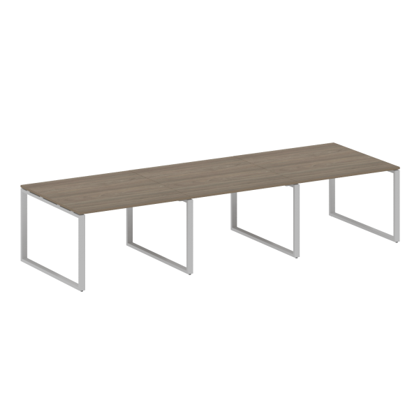 Переговорный стол 3 столешницы Metal System Style БО.ПРГ-3.2 3600x1235x750 (Вяз/Серый металл)