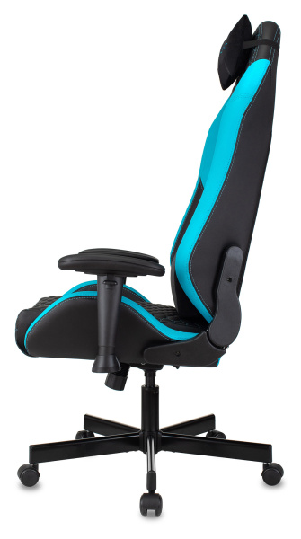Кресло игровое Knight Neon черный/голубой соты эко.кожа с подголов. крестов. металл