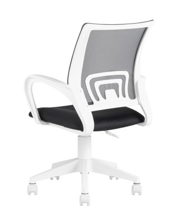 Кресло офисное TopChairs ST-BASIC-W серый крестовина пластик белый (Компьютерное кресло ST-BASIC-W серый)