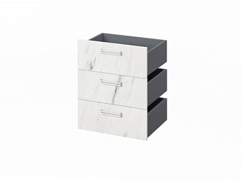 Комплект из 3 ящиков, фасады ЛМДФ FI-124.G 560x418x670