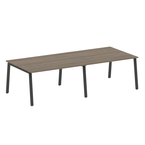 Стол для переговоров (2 столешницы) на А-образном м/к Metal System Style БА.ПРГ-2.3 2800x1235x750 (Вяз/Антрацит металл)