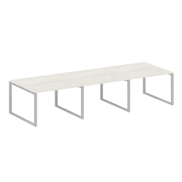 Переговорный стол 3 столешницы Metal System Style БО.ПРГ-3.2 3600x1235x750 (Дуб Наварра/Серый металл)