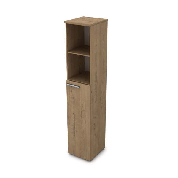 9П.005.3 Пенал высокий с открытой полкой (400x450x2045) (Teakwood)
