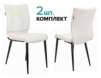 Стул для кухни KF-4_2 комплект 2шт молочный Velvet 20 металл черный на ножках (KF-4/VELV20_2)